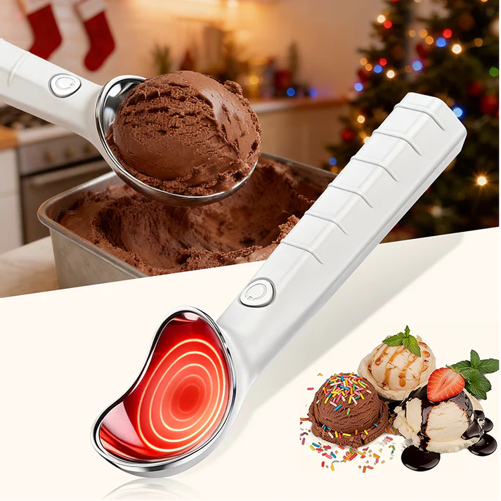 Person scooping ice cream effortlessly